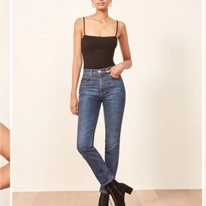 Reformation Crystal Black Bodysuit